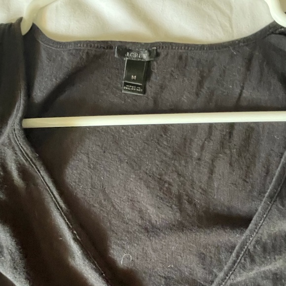 J. Crew Black Medium Peplum V-Neck Top - Picture 2 of 5